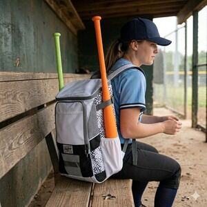 Rawlings Shut Out Softball Backpack Womens OS White Black ACASHTOUTBK-BK *NEW*